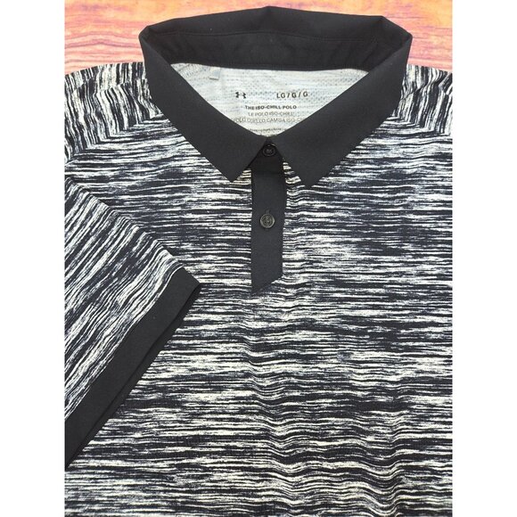 Under Armour Large Mens Iso-Chill Polo Shirt Striped - Picture 4 of 8